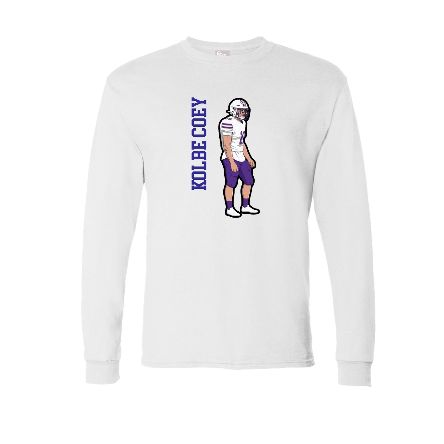Long Sleeve Tee — Name Vertical in White