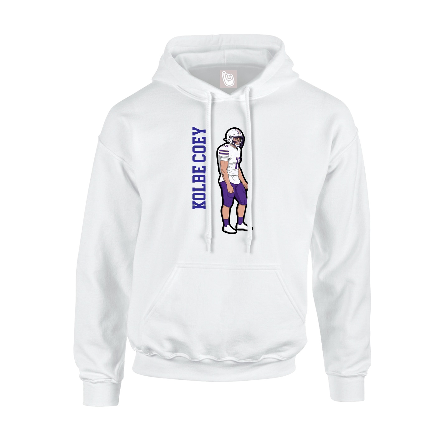 Youth Hoodie — Name Vertical in White