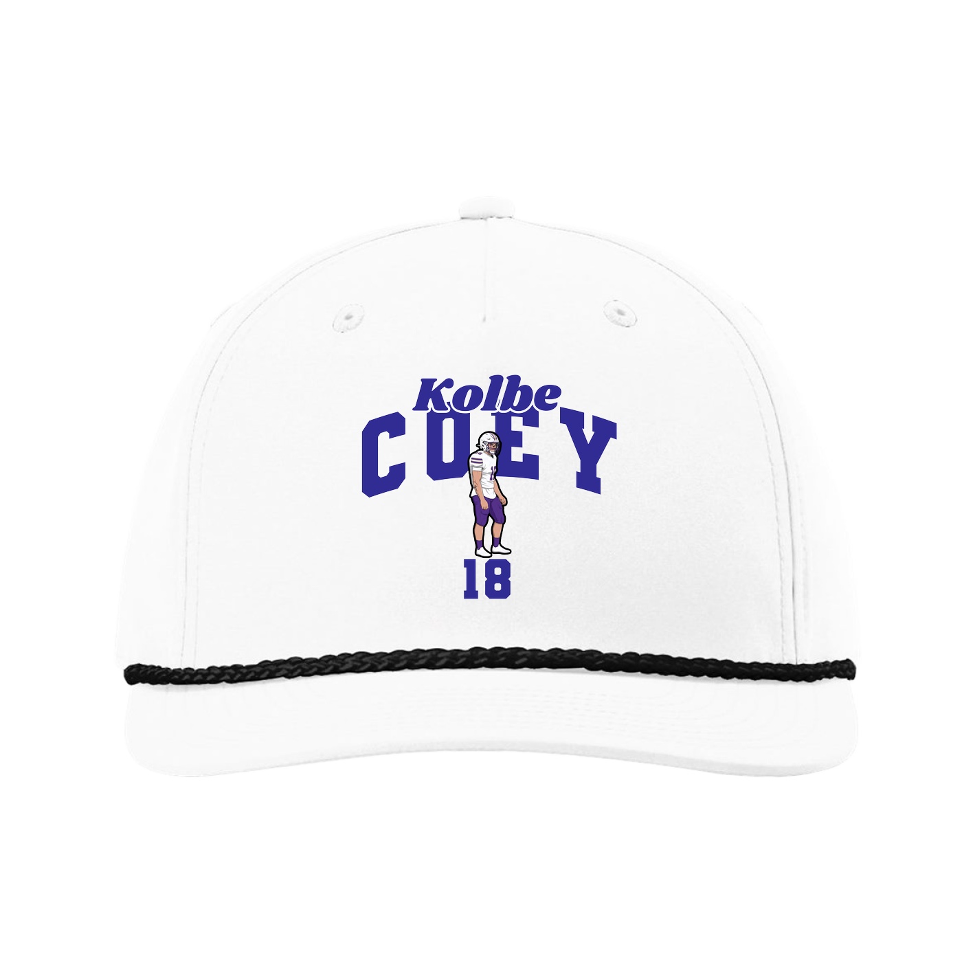 Five-Panel Classic Rope Cap — Signature Arch in White