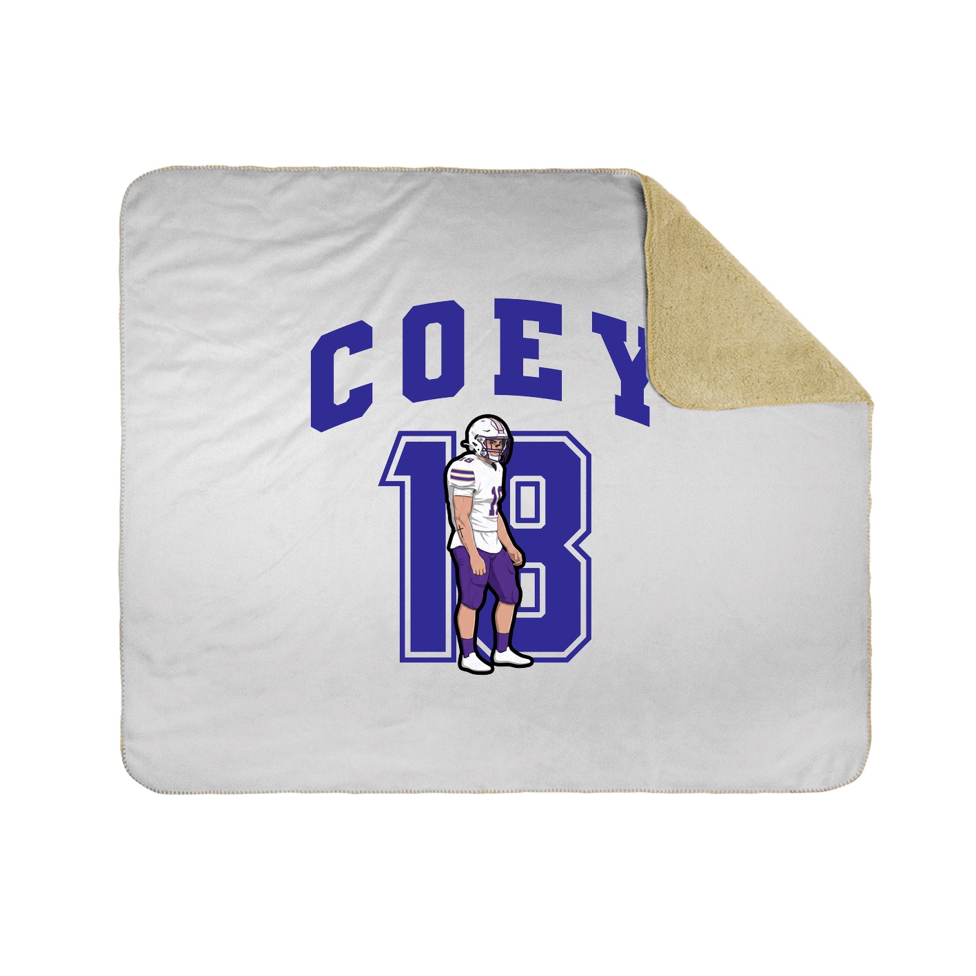 Throw Blanket — Number in White