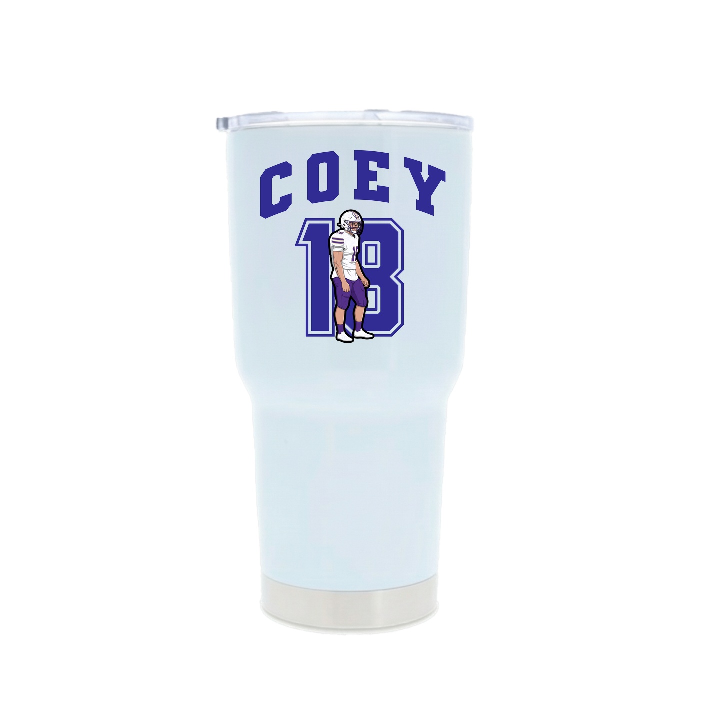 30oz Stainless Steel Tumbler — Number in White