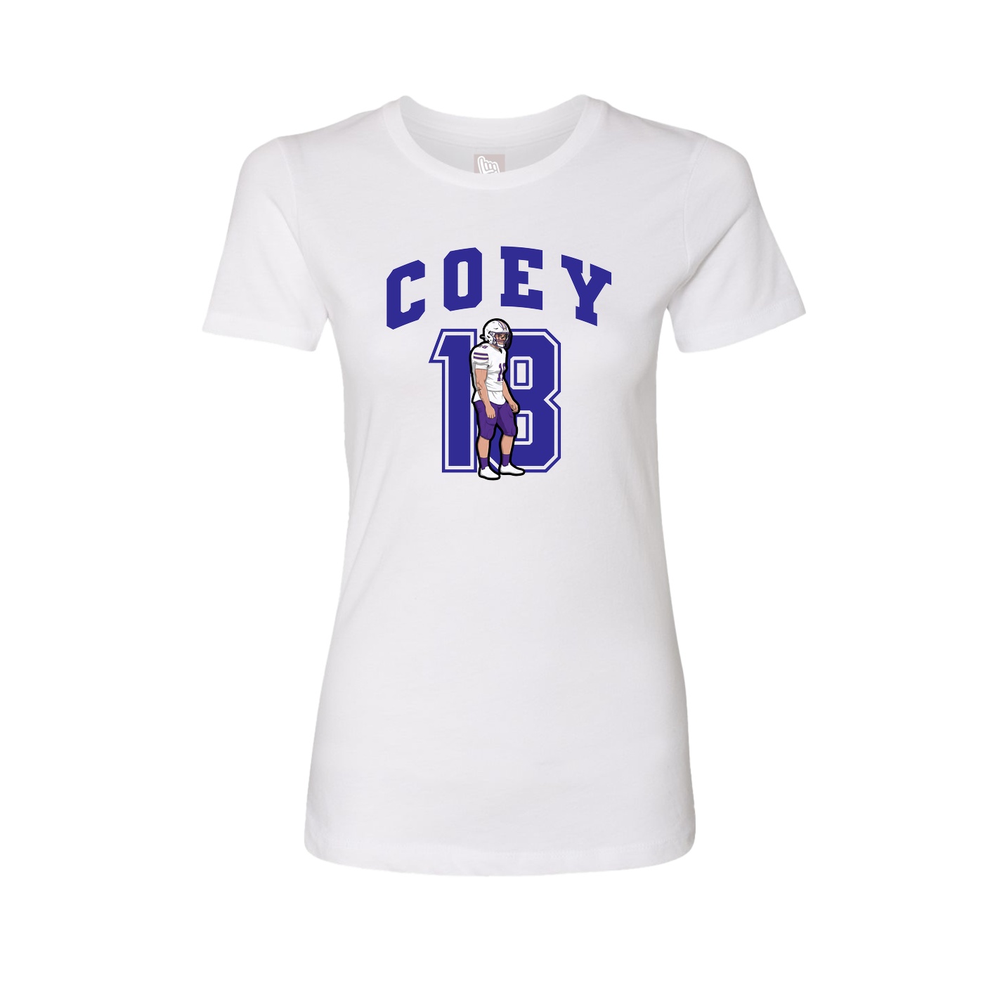 Fitted Women's Tee — Number in White
