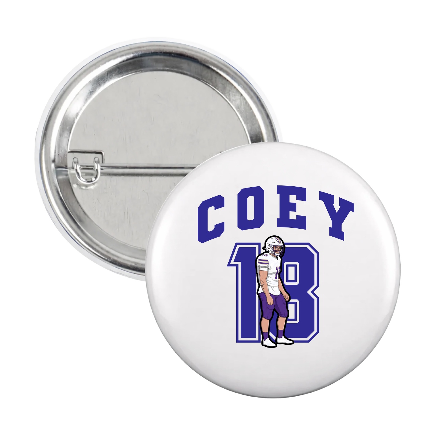 Game Day Button — Number in White