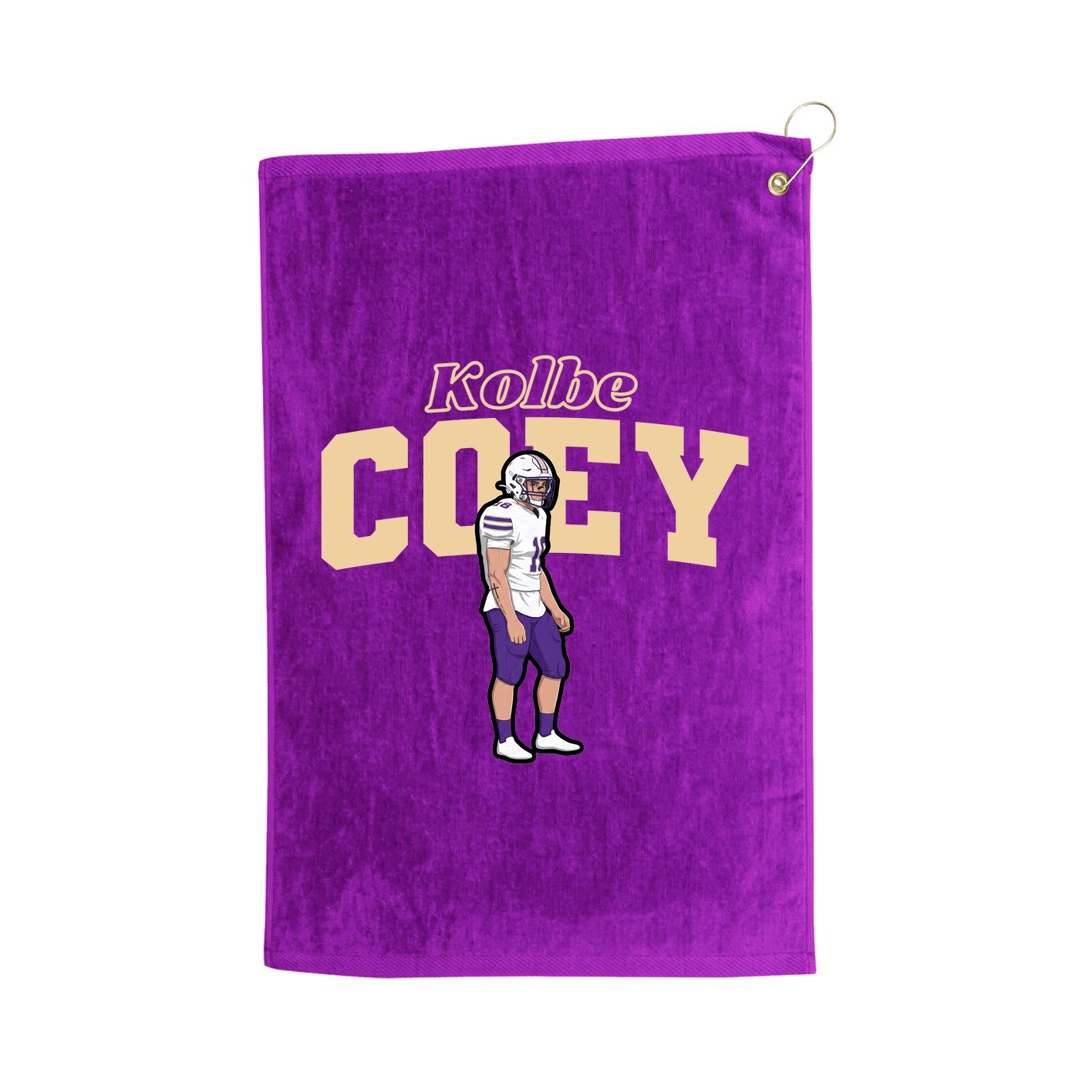 Golf Towel — Name Arch in Purple