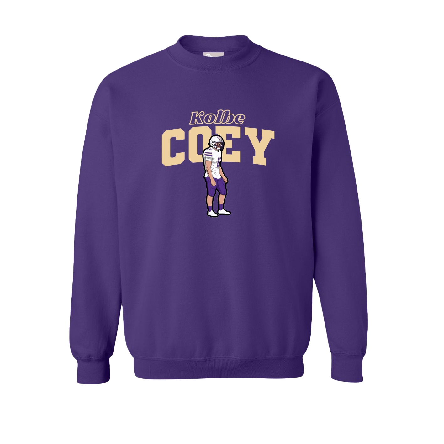 Fleece Crew — Name Arch in Purple