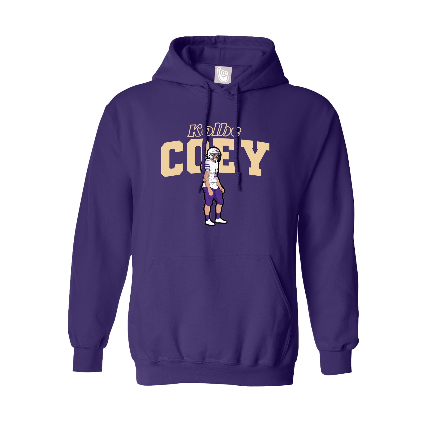 Youth Hoodie — Name Arch in Purple