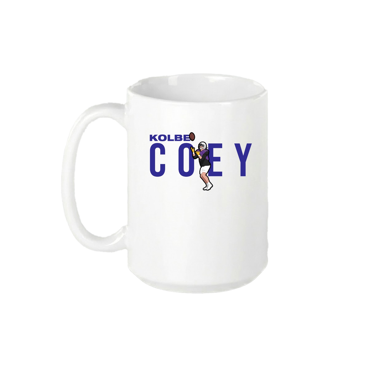 15oz Coffee Mug — Player Name in White