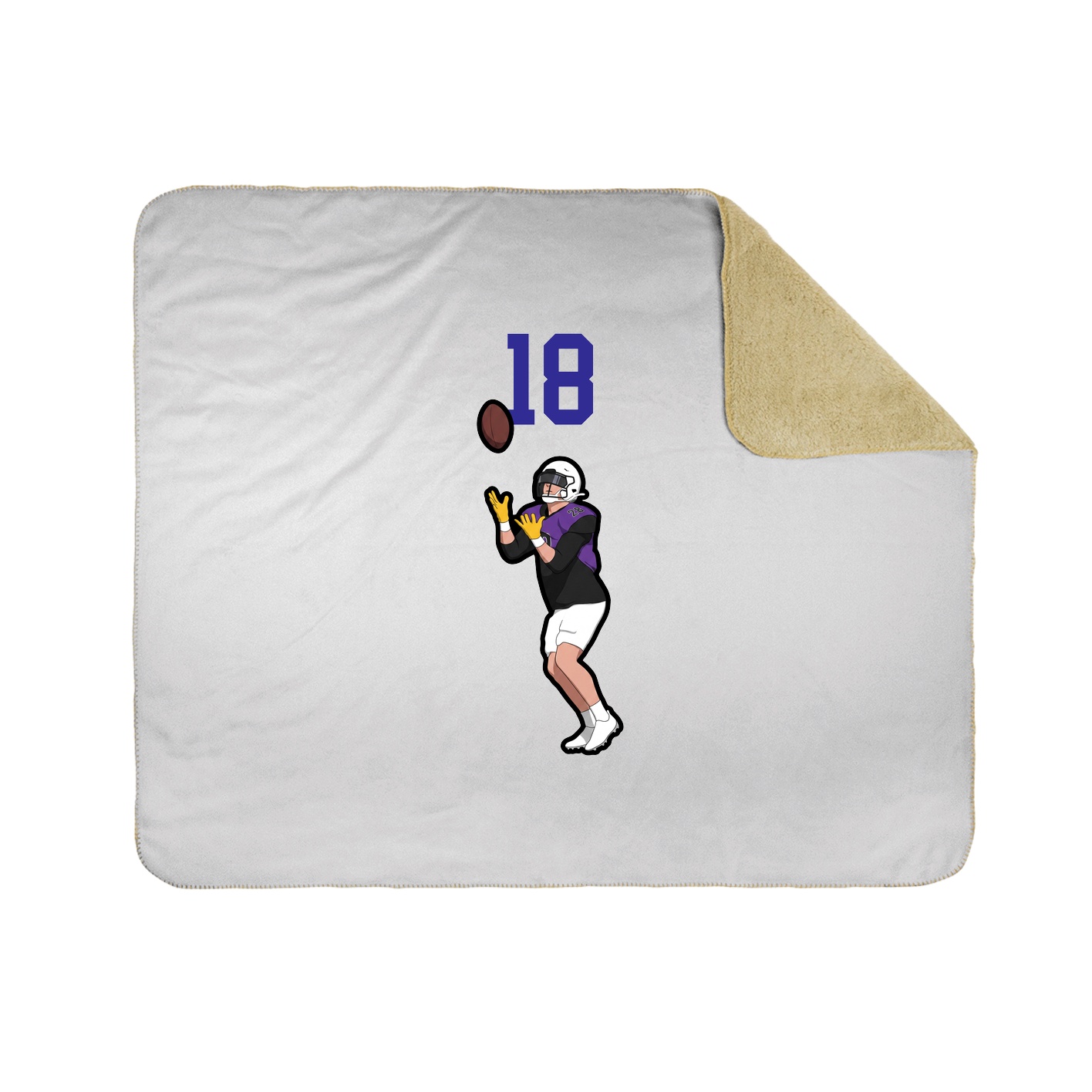 Throw Blanket — Number Top in White
