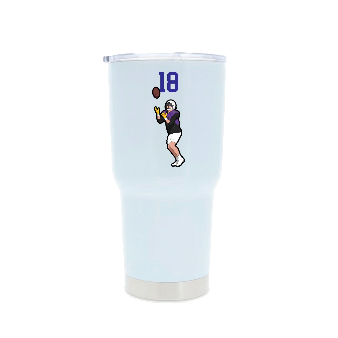 30oz Stainless Steel Tumbler — Number Top in White
