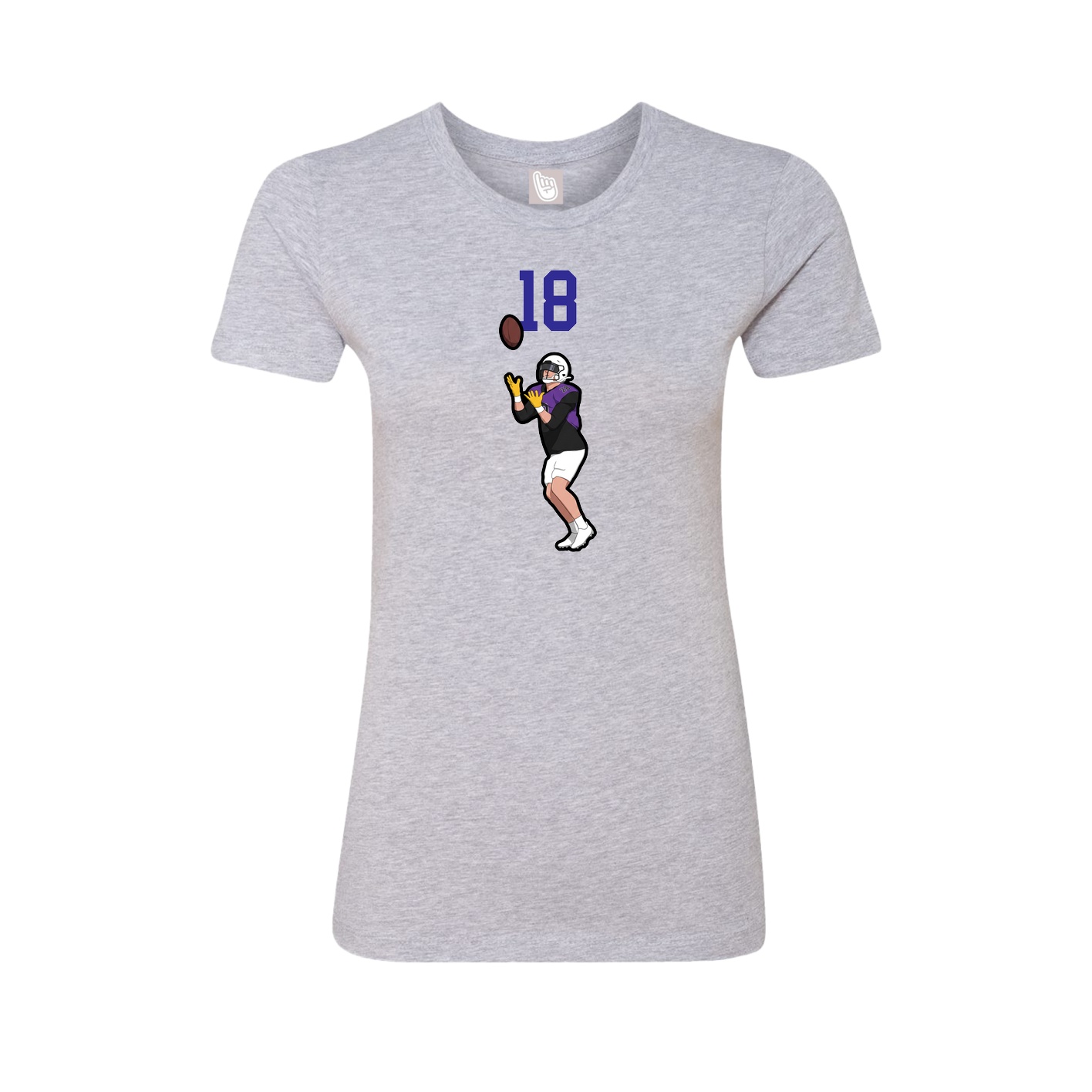 Fitted Women's Tee — Number Top in Grey