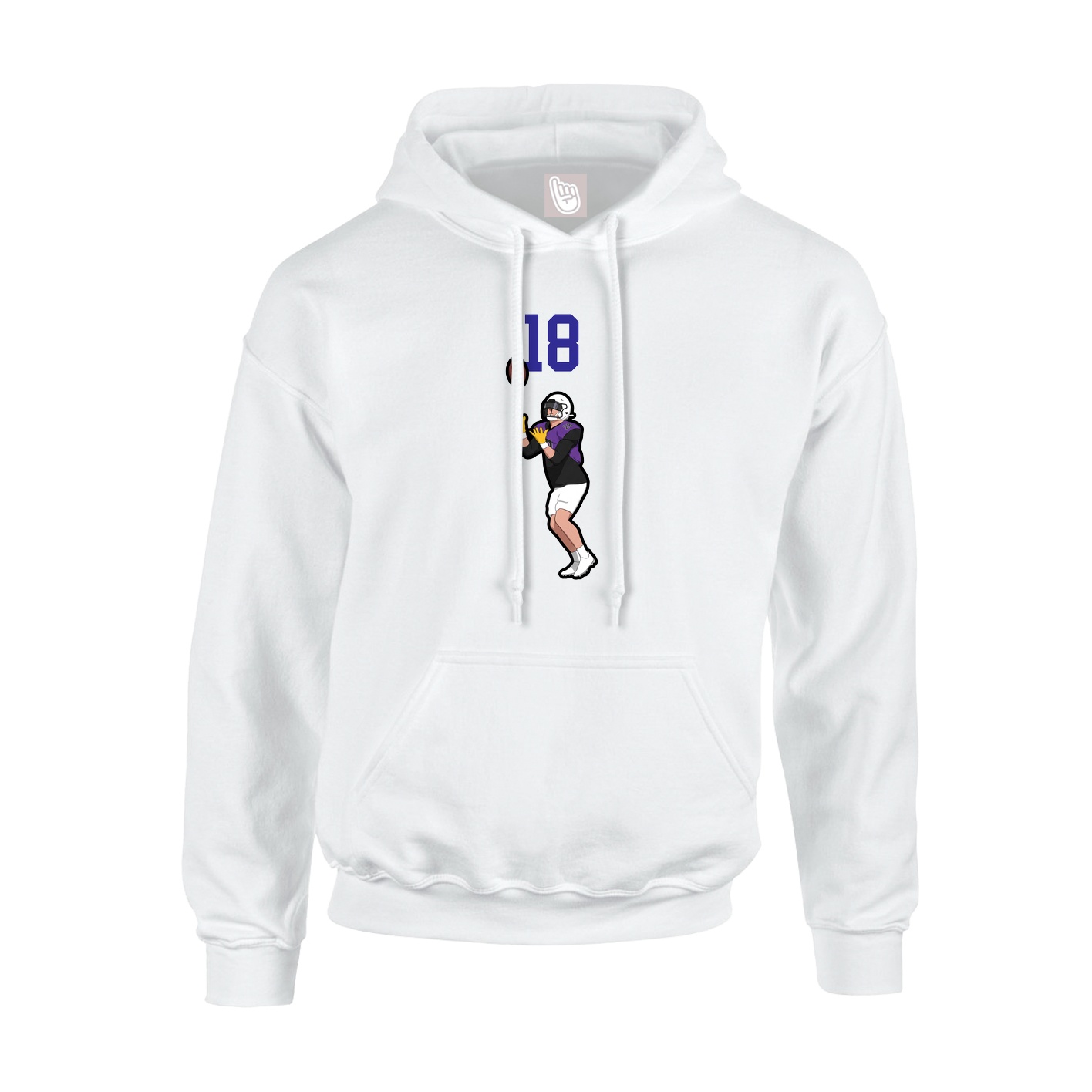 Hoodie — Number Top in White