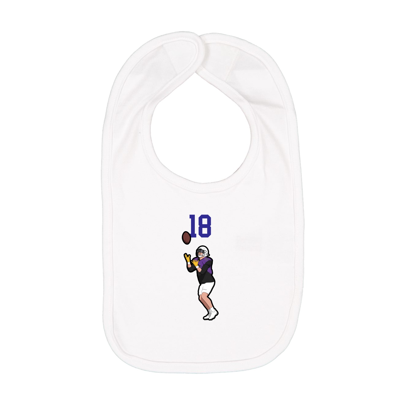 Infant Bib — Number Top in White