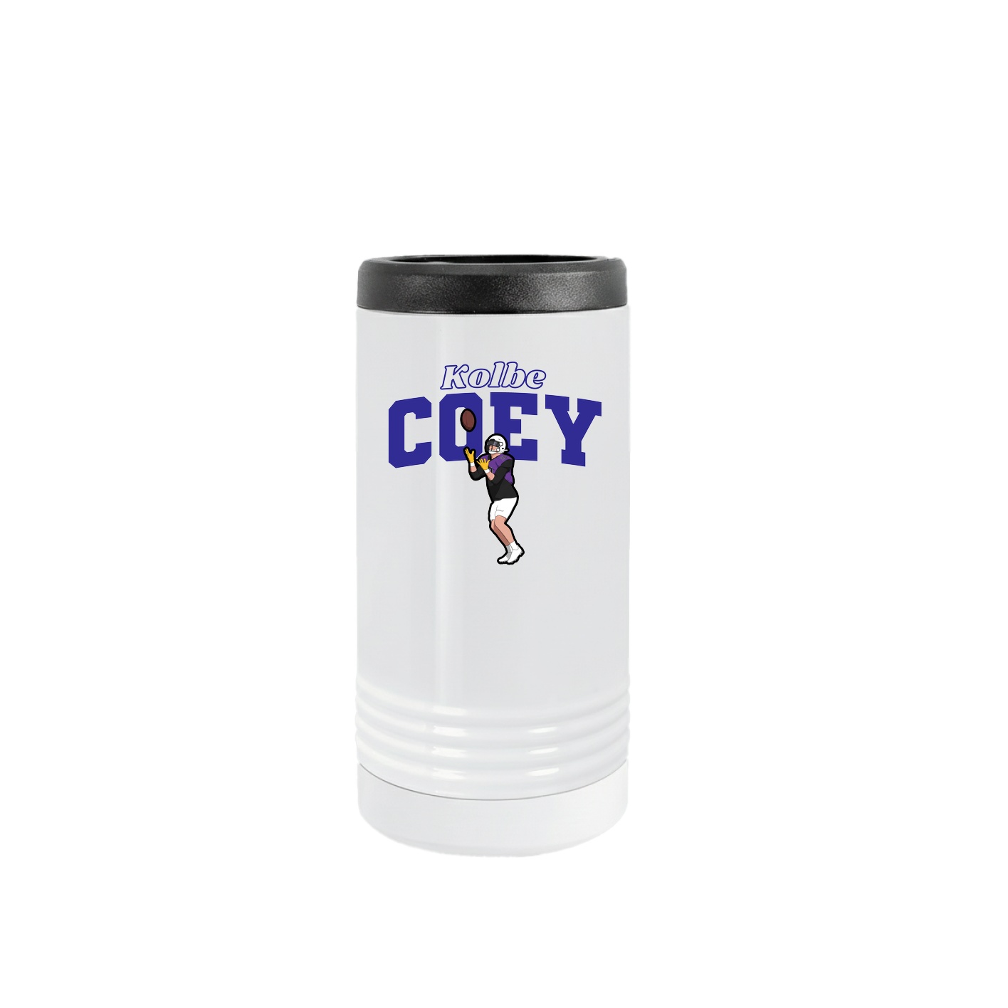 Slim Beverage Holder — Name Arch in White