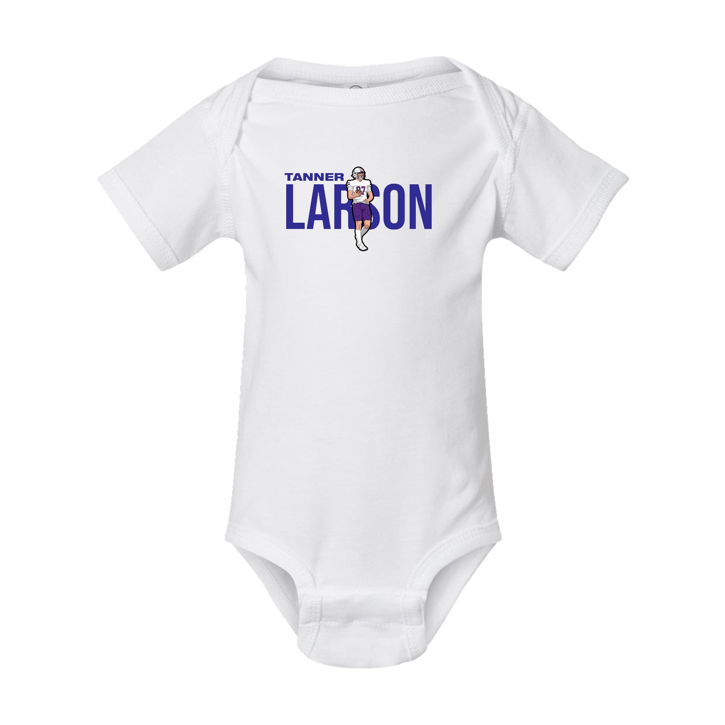 Baby Onesie — Player Name in White