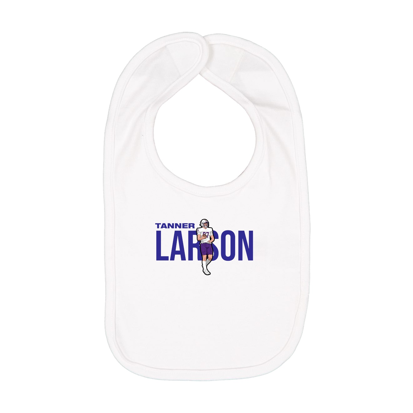 Infant Bib — Player Name in White