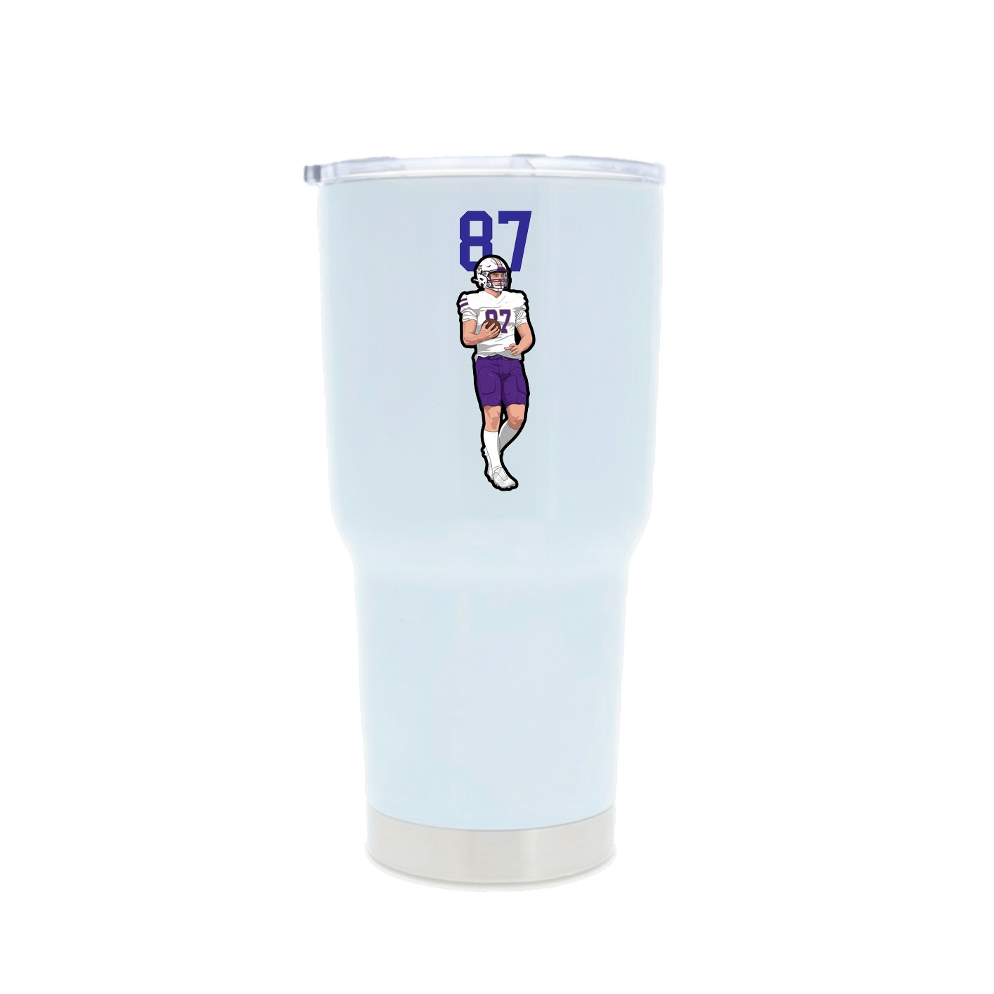 30oz Stainless Steel Tumbler — Number Top in White