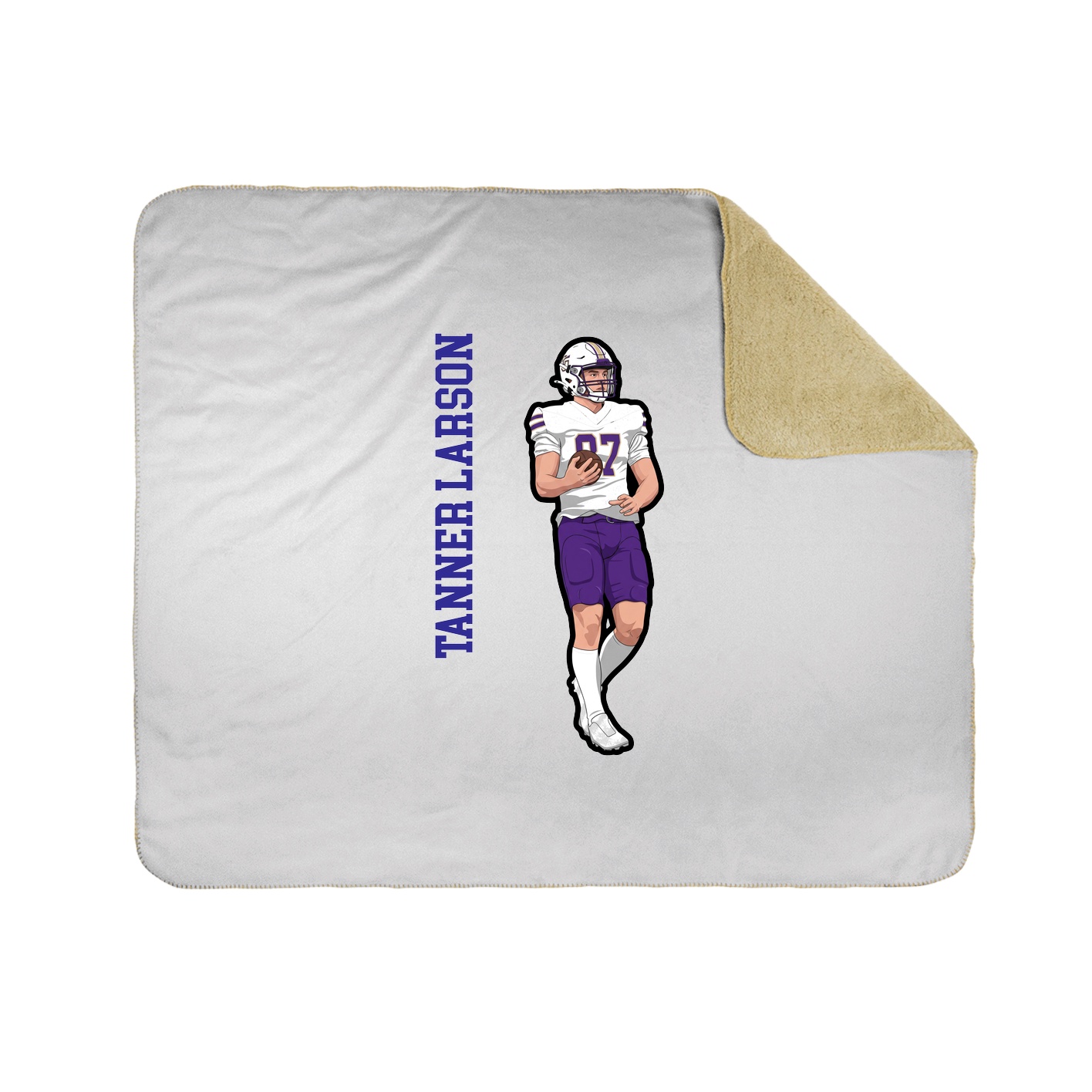 Throw Blanket — Name Vertical in White