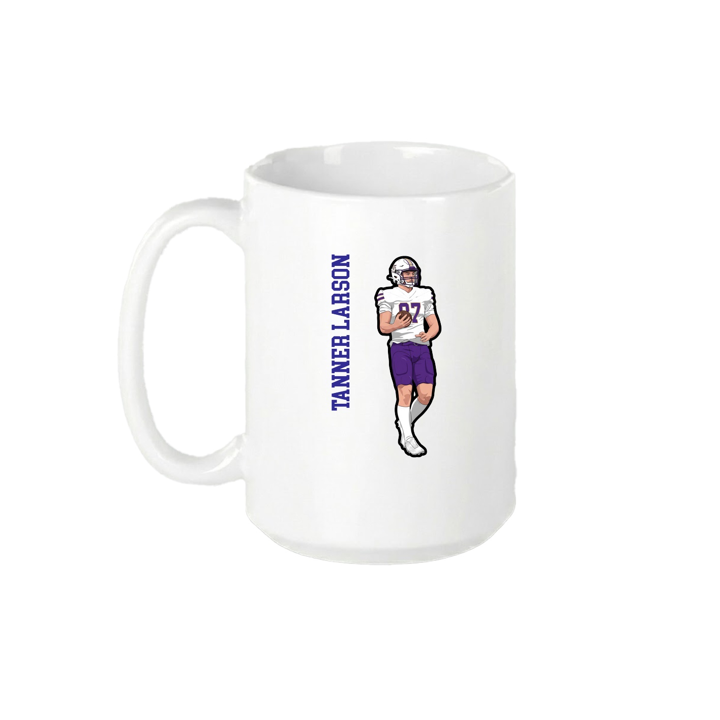 15oz Coffee Mug — Name Vertical in White