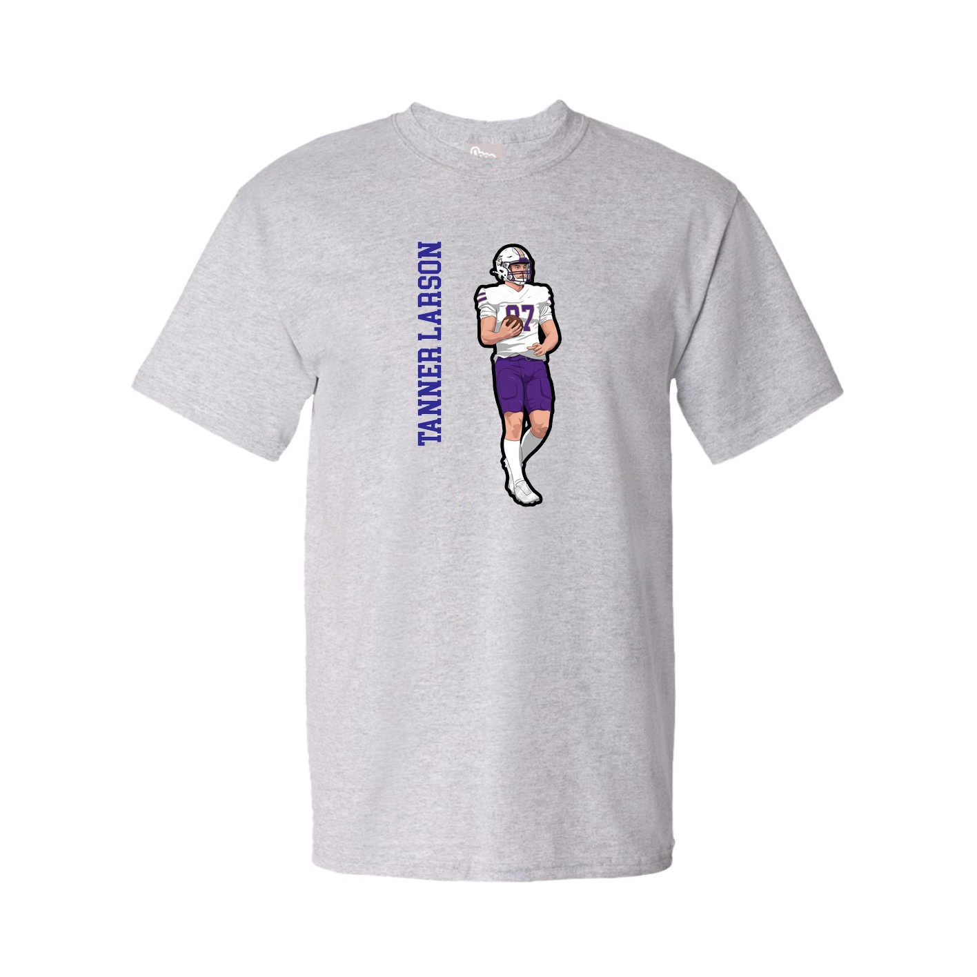 Tee — Name Vertical in Grey
