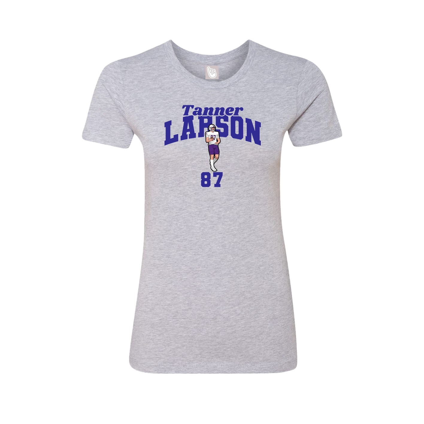 Fitted Women's Tee — Signature Arch in Grey
