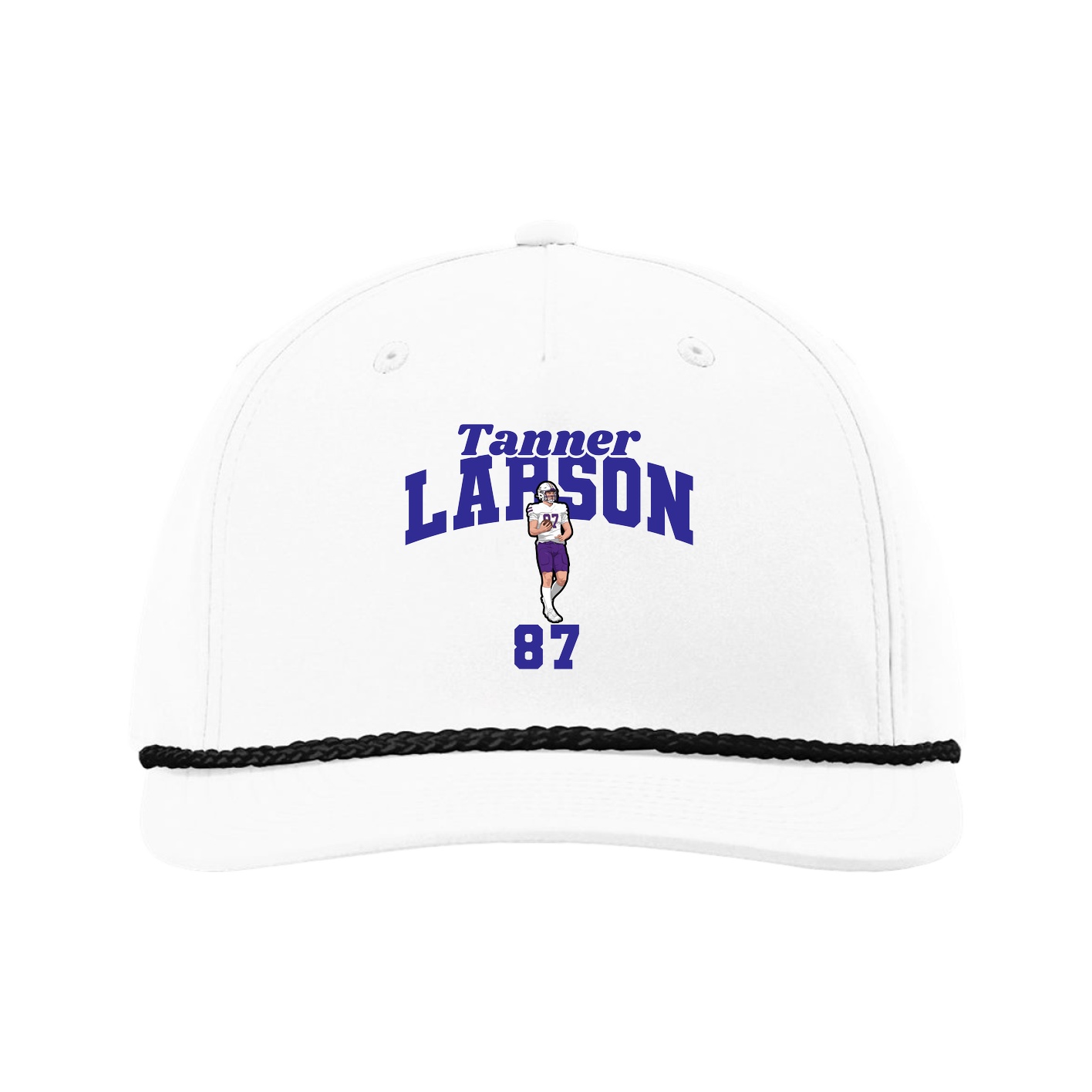 Five-Panel Classic Rope Cap — Signature Arch in White