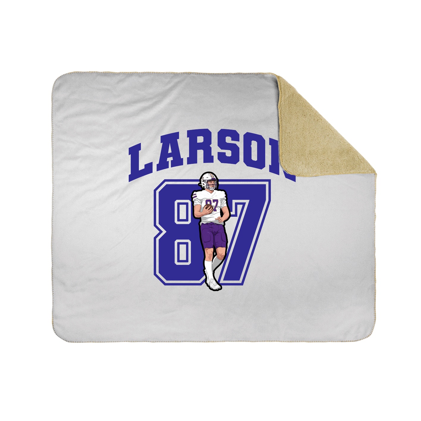 Throw Blanket — Number in White