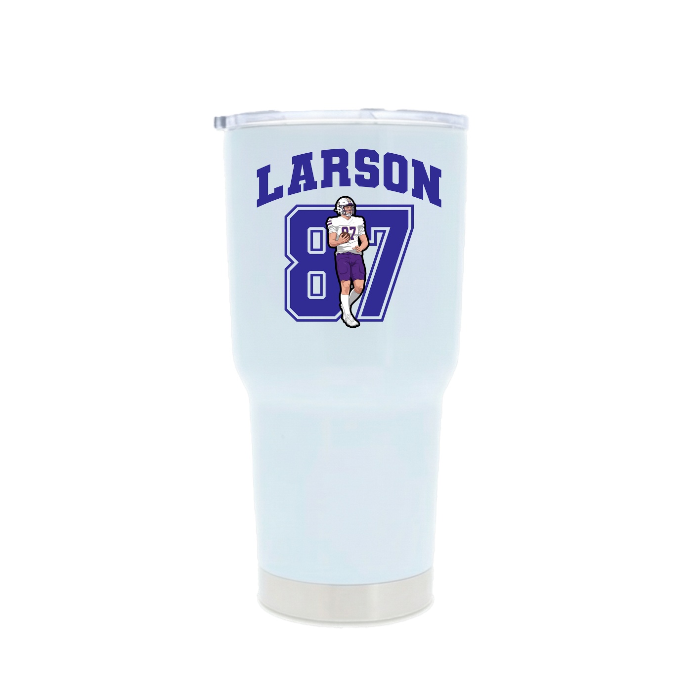 30oz Stainless Steel Tumbler — Number in White