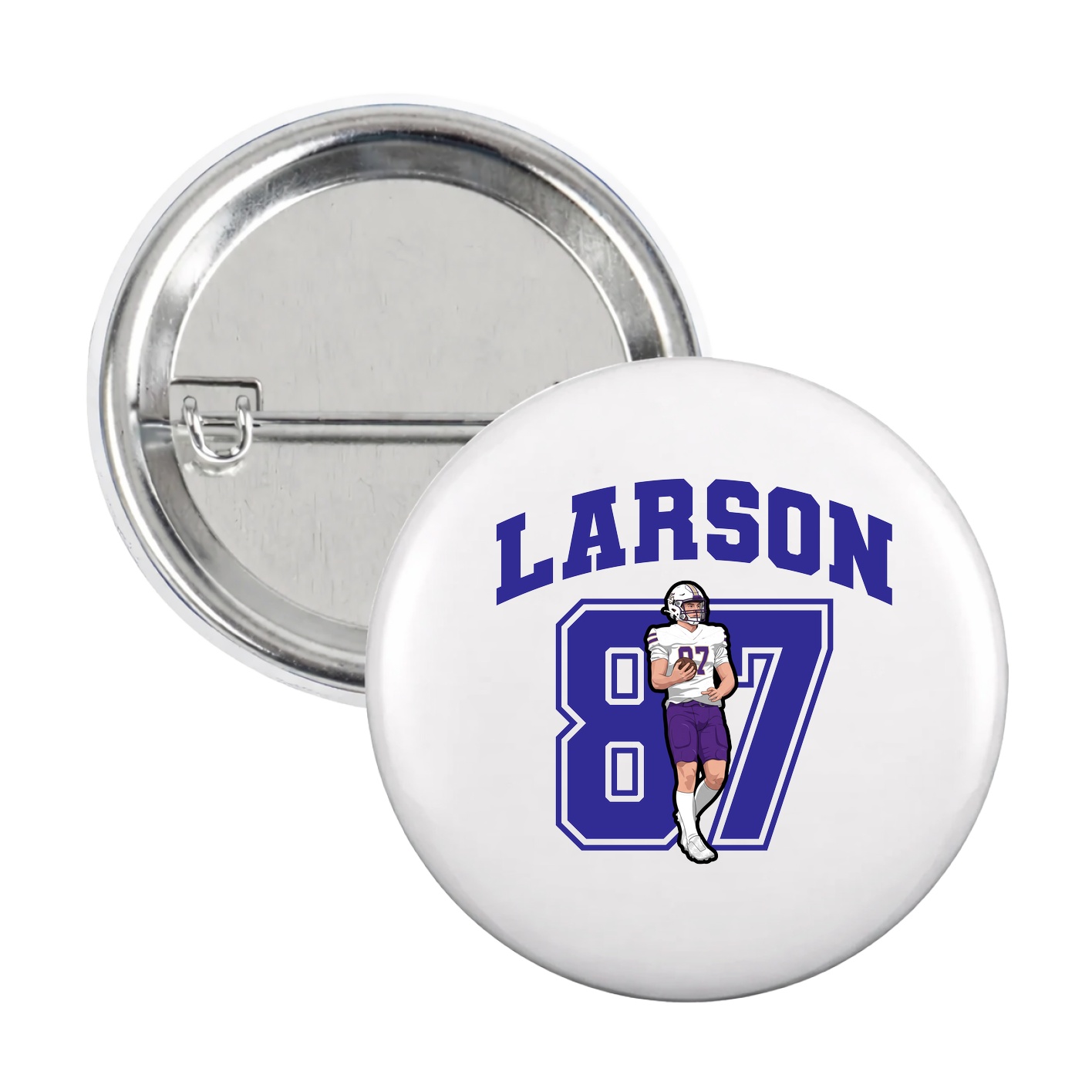 Game Day Button — Number in White