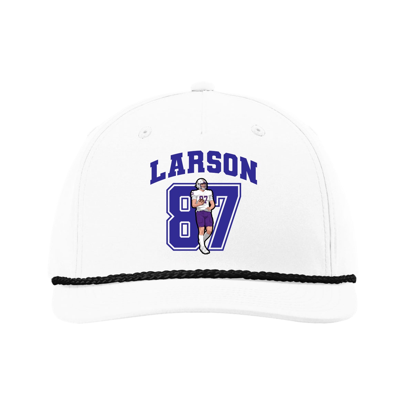 Five-Panel Classic Rope Cap — Number in White