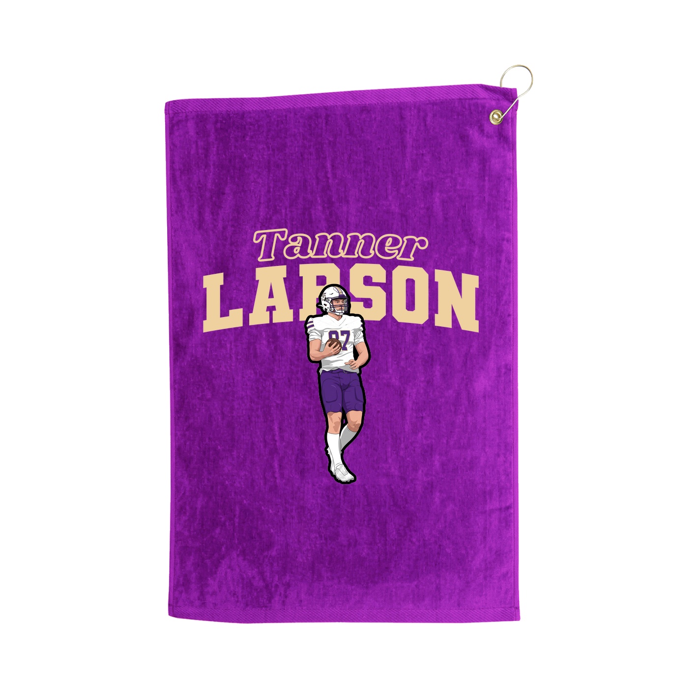 Golf Towel — Name Arch in Purple