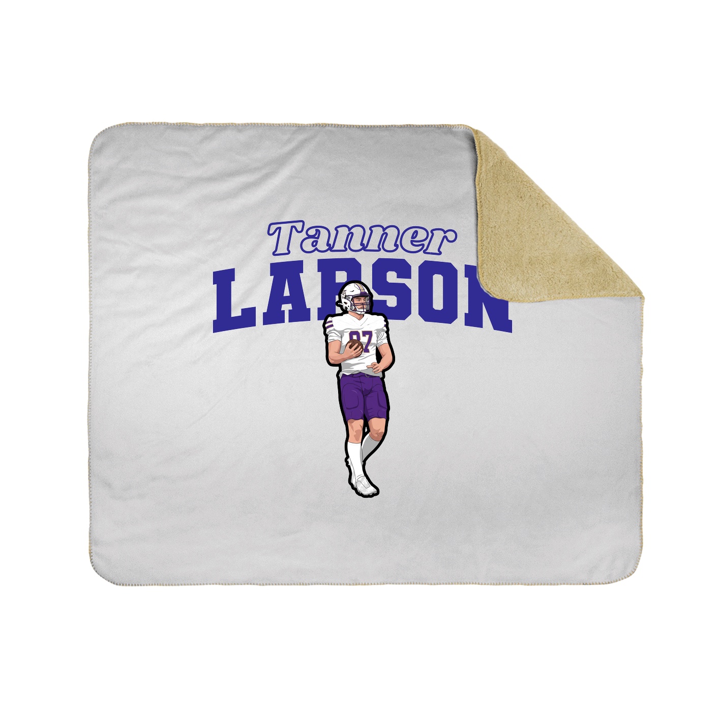 Throw Blanket — Name Arch in White