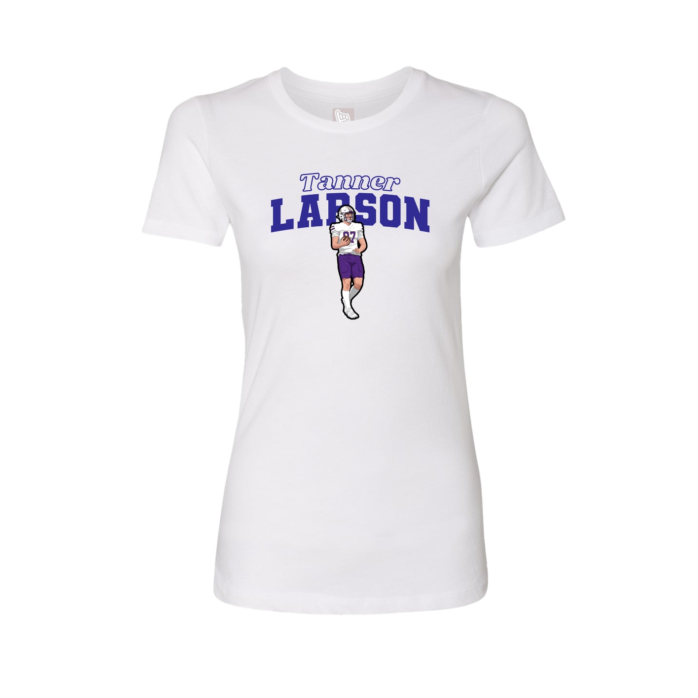Fitted Women's Tee — Name Arch in White