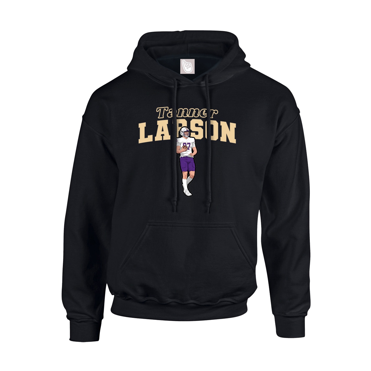Youth Hoodie — Name Arch in Black
