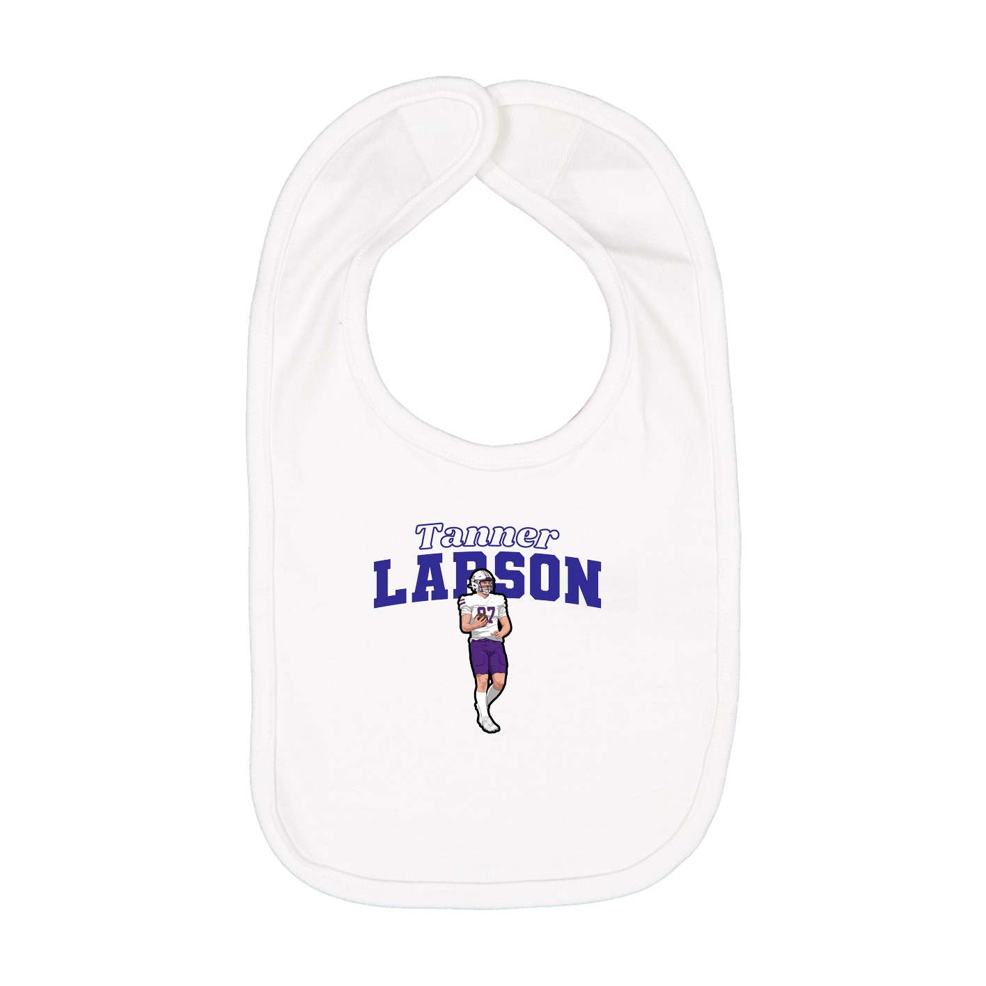 Infant Bib — Name Arch in White