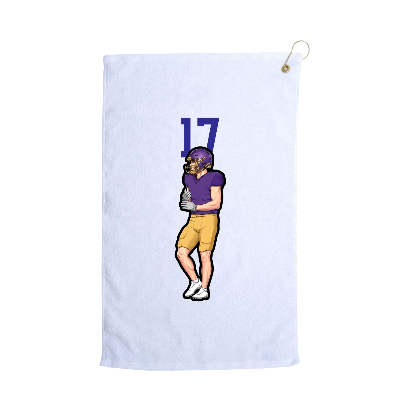 Golf Towel — Number Top in White