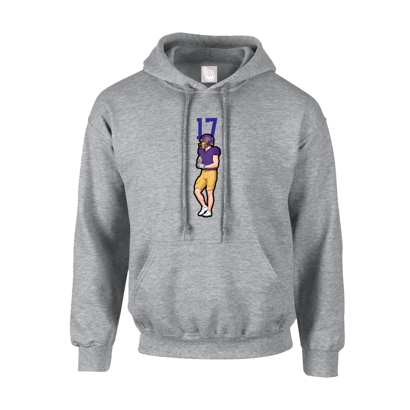 Youth Hoodie — Number Top in Grey