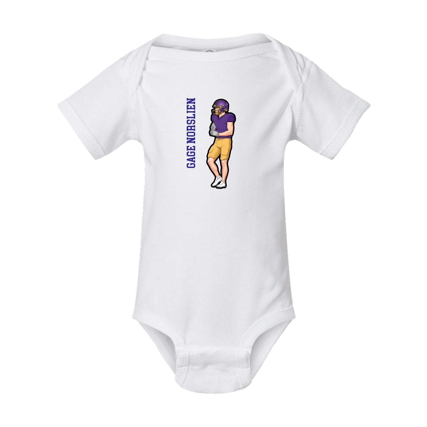 Baby Onesie — Name Vertical in White