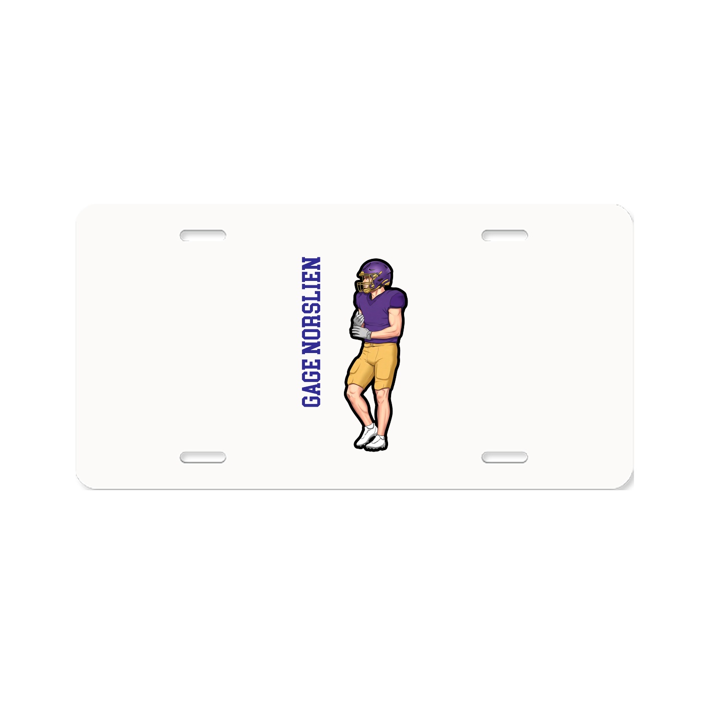 License Plate — Name Vertical in Classic