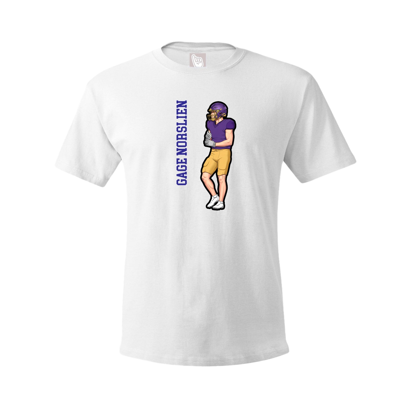 Tee — Name Vertical in White