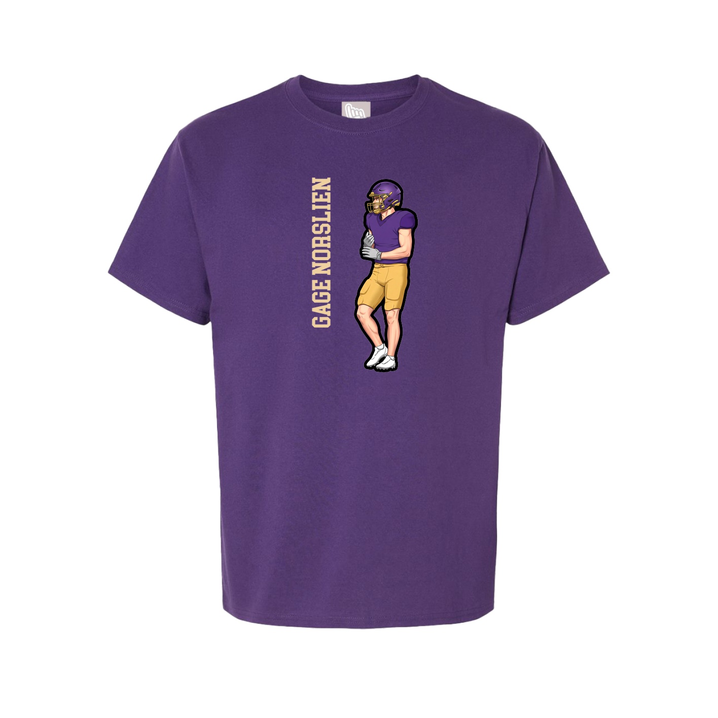 Youth Tee — Name Vertical in Purple