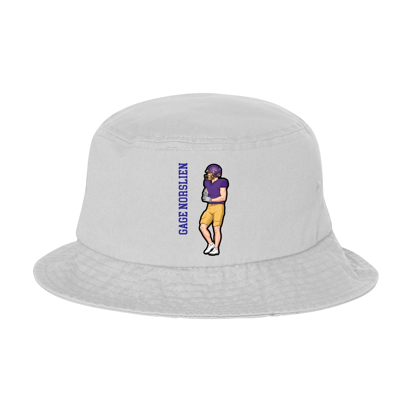 Bucket Cap — Name Vertical in White