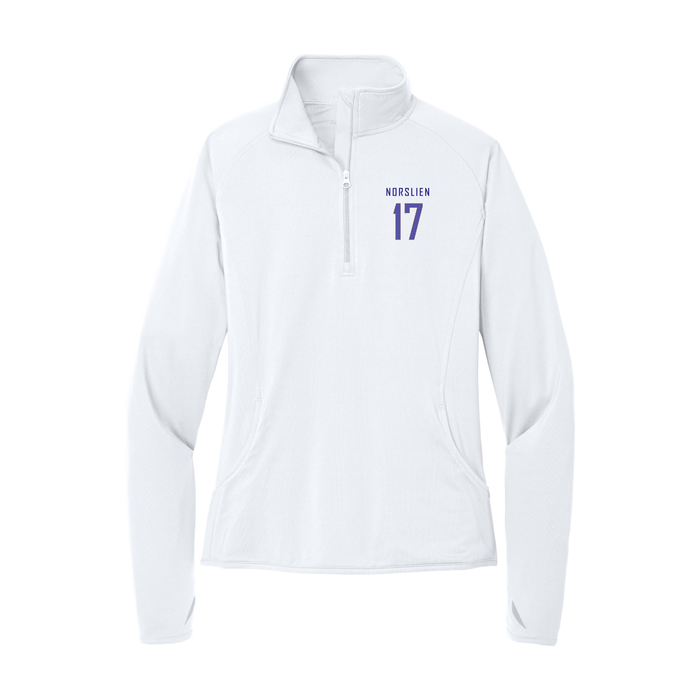 Women's Q-Zip Pullover — Mesh Shirsey in White