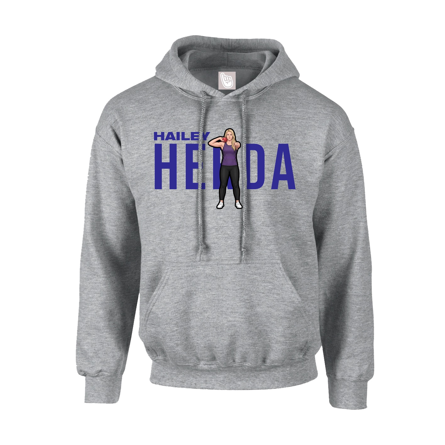 Youth Hoodie — Player Name in Grey