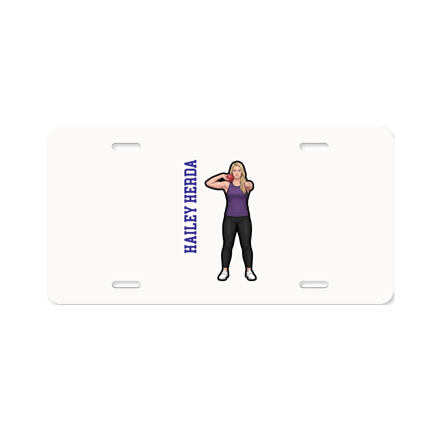 License Plate — Name Vertical in Classic