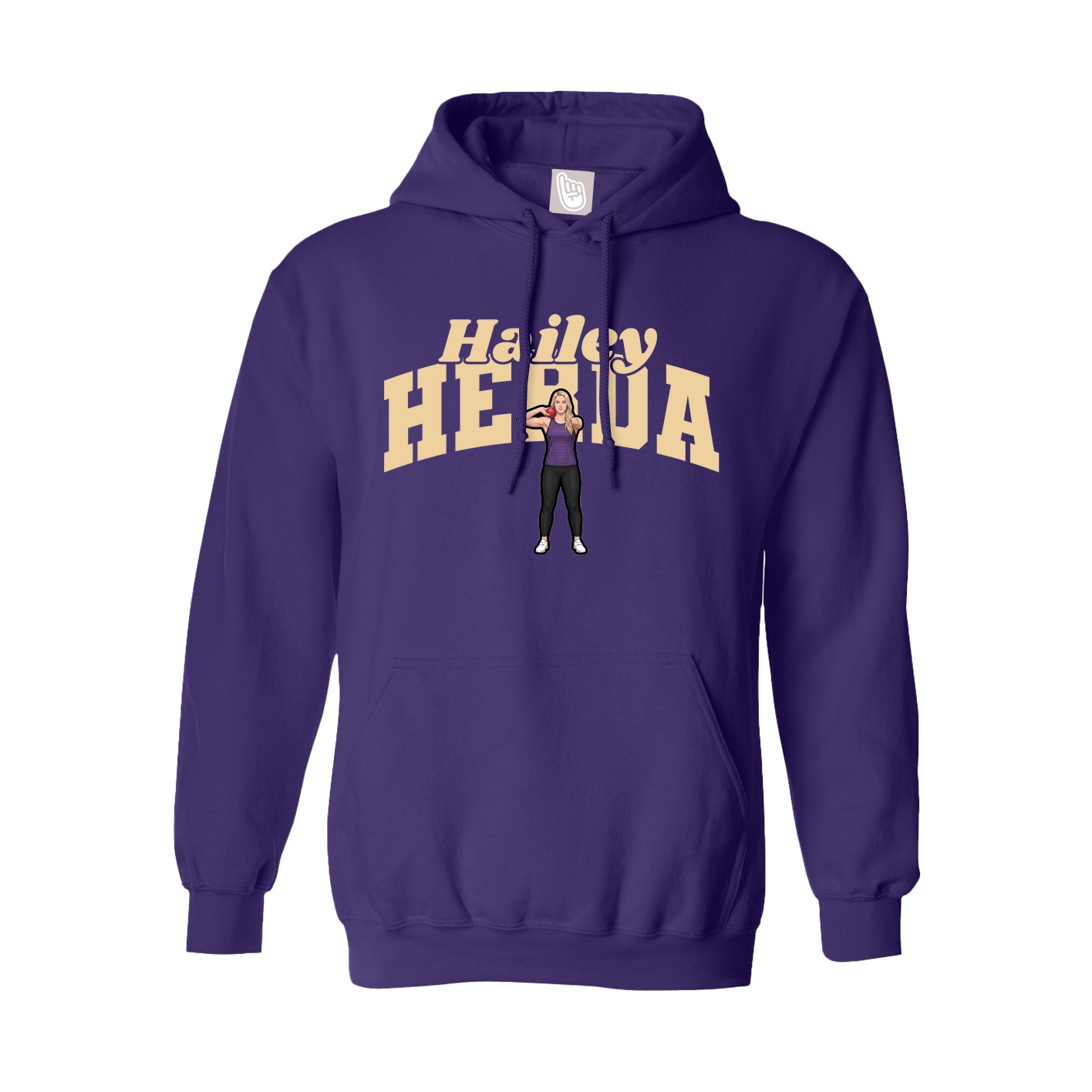 Youth Hoodie — Signature Arch in Purple