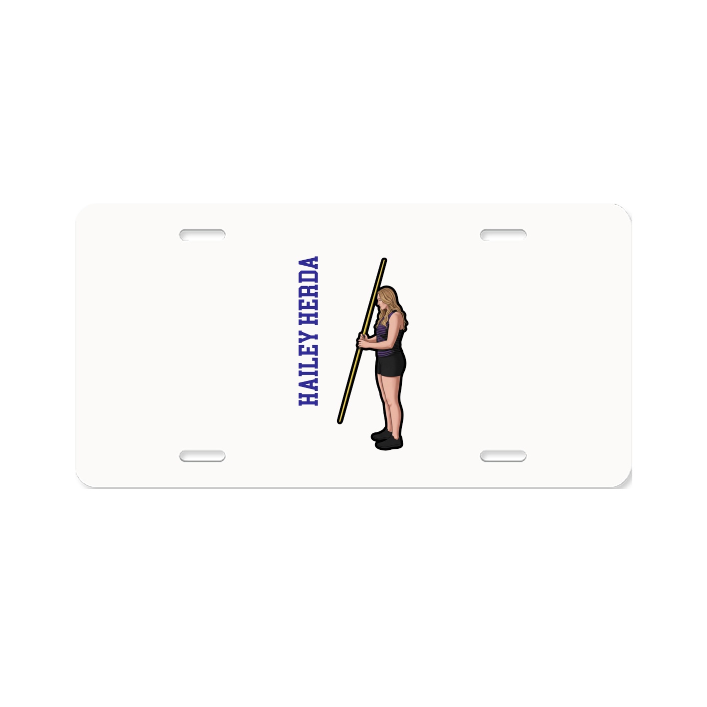 License Plate — Name Vertical in Classic