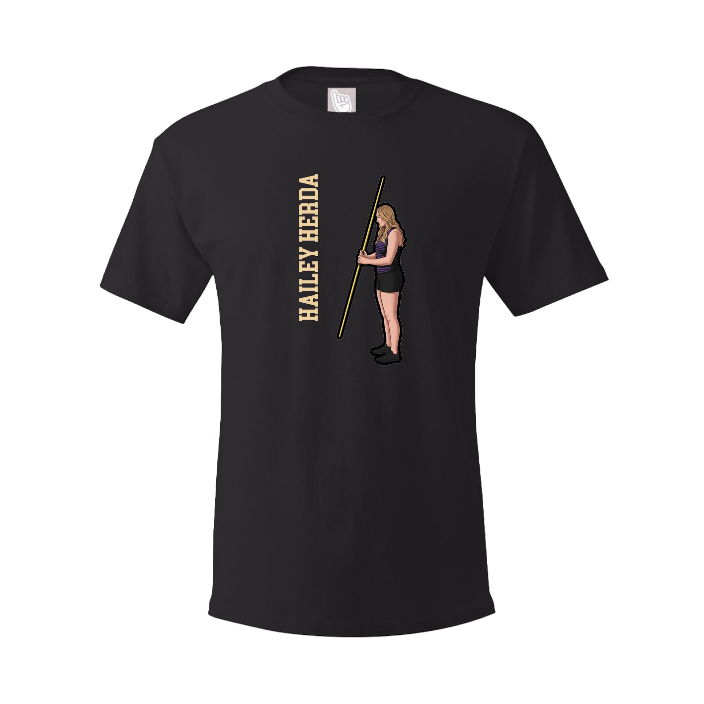 Youth Tee — Name Vertical in Black