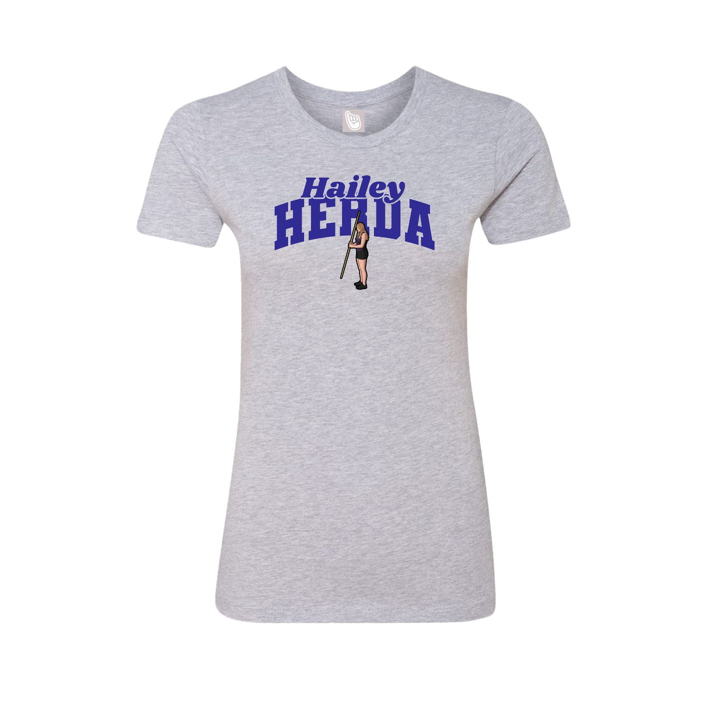 Fitted Women's Tee — Signature Arch in Grey