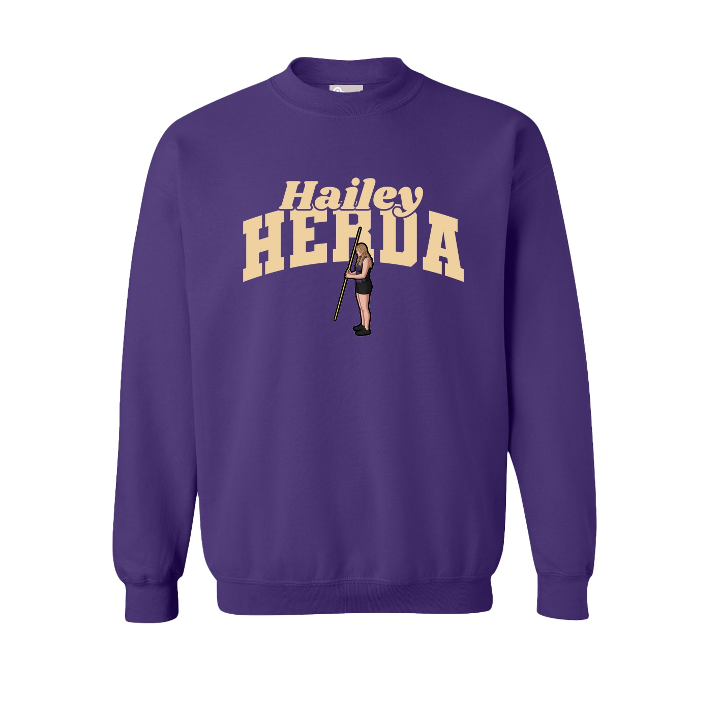 Fleece Crew — Signature Arch in Purple