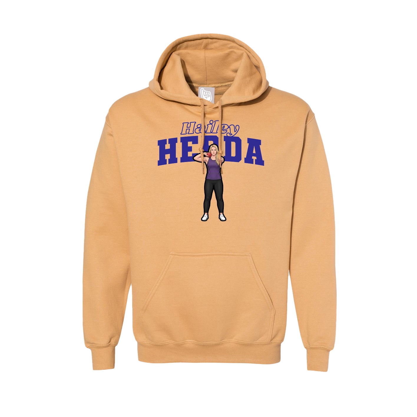 Hoodie — Name Arch in Vegas Gold